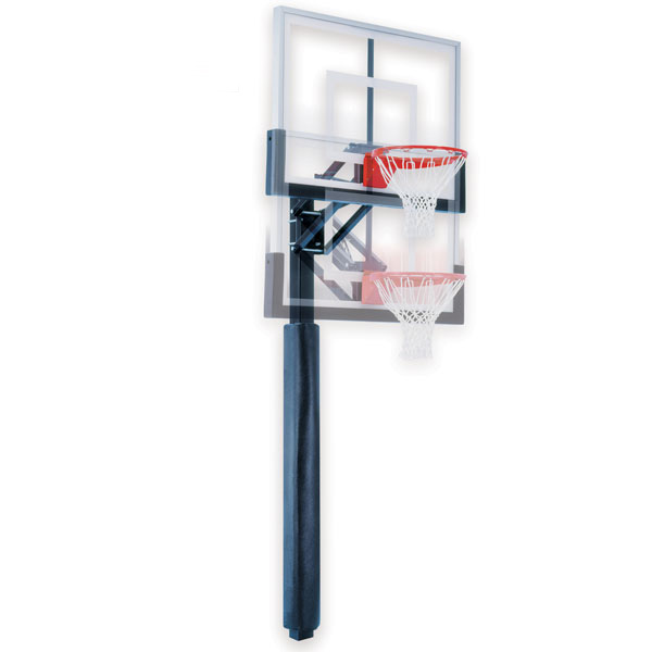 NBA 72 In-Ground Adjustable Basketball Hoop with Tempered Glass, Padded  Pole, Ball Return