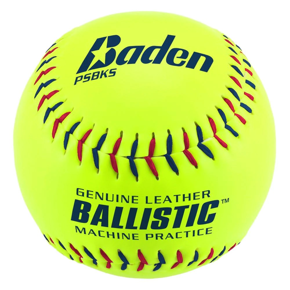 Baden Ballistic Pitching Machine Softballs - 1 Dozen - Practice Sports