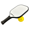 Pickleball Paddle with black handle and ball