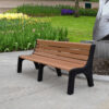 Cedar 6ft Newport Bench Outside with flowers