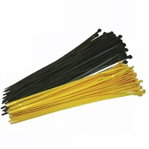 Black and Yellow PolyCap Ties for fence topper installation